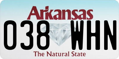 AR license plate 038WHN
