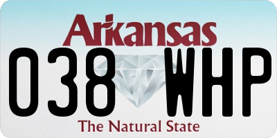 AR license plate 038WHP
