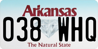 AR license plate 038WHQ