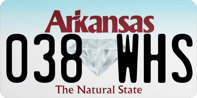AR license plate 038WHS