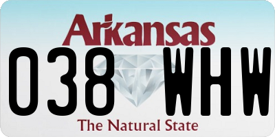 AR license plate 038WHW