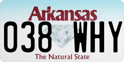 AR license plate 038WHY