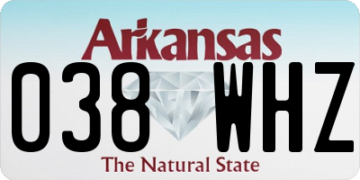 AR license plate 038WHZ