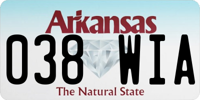 AR license plate 038WIA