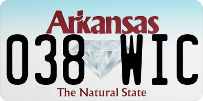 AR license plate 038WIC