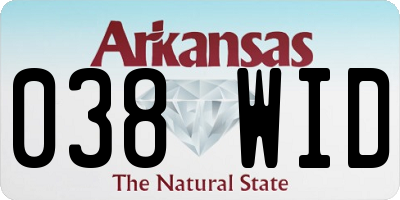 AR license plate 038WID