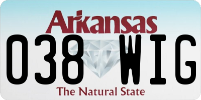 AR license plate 038WIG
