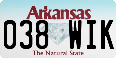 AR license plate 038WIK