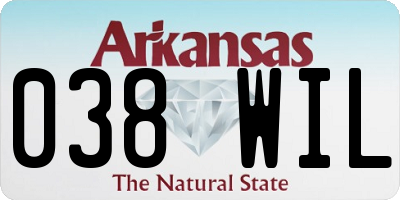 AR license plate 038WIL