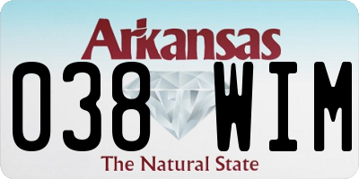 AR license plate 038WIM