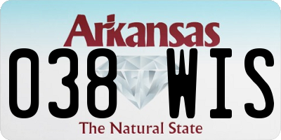 AR license plate 038WIS