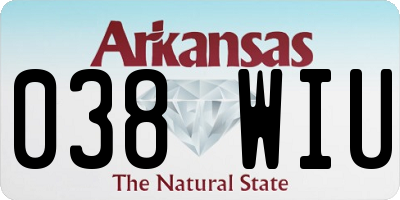 AR license plate 038WIU