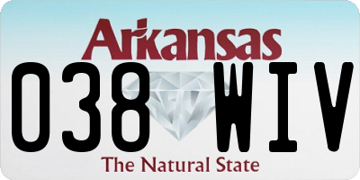 AR license plate 038WIV