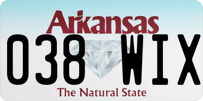AR license plate 038WIX