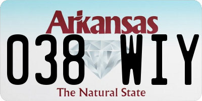 AR license plate 038WIY