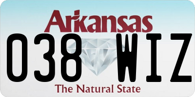 AR license plate 038WIZ