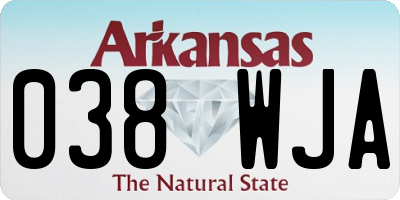 AR license plate 038WJA