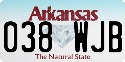AR license plate 038WJB
