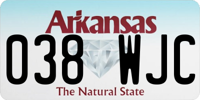 AR license plate 038WJC