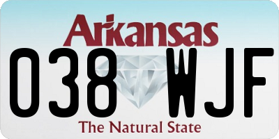 AR license plate 038WJF