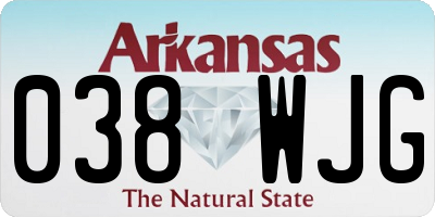 AR license plate 038WJG