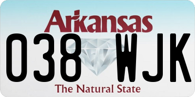 AR license plate 038WJK