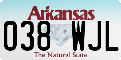 AR license plate 038WJL