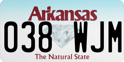 AR license plate 038WJM