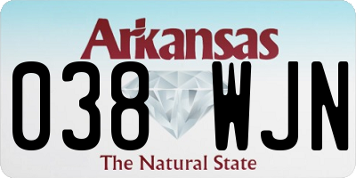 AR license plate 038WJN