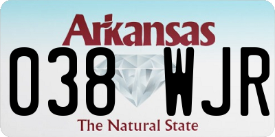 AR license plate 038WJR