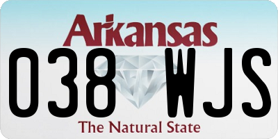 AR license plate 038WJS