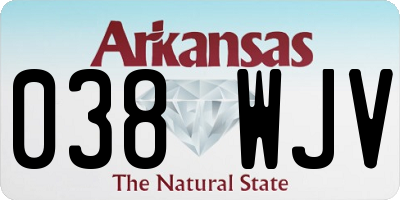 AR license plate 038WJV