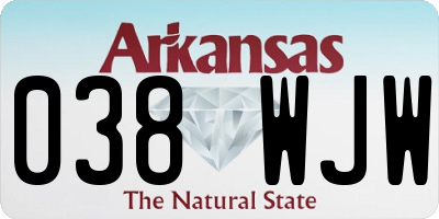 AR license plate 038WJW