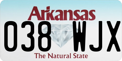 AR license plate 038WJX