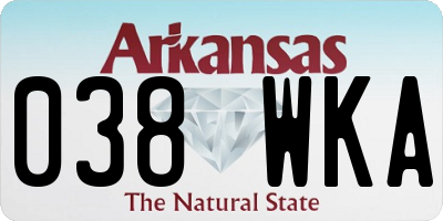 AR license plate 038WKA