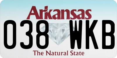 AR license plate 038WKB
