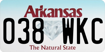 AR license plate 038WKC