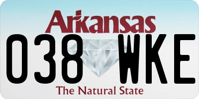 AR license plate 038WKE