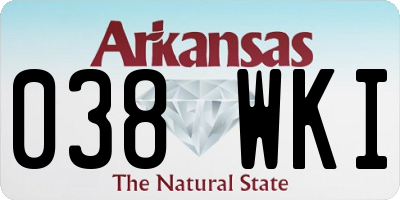 AR license plate 038WKI