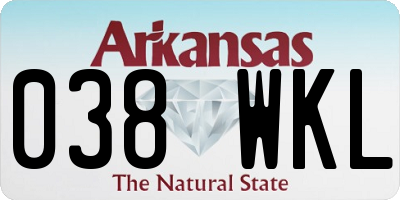 AR license plate 038WKL
