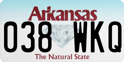 AR license plate 038WKQ