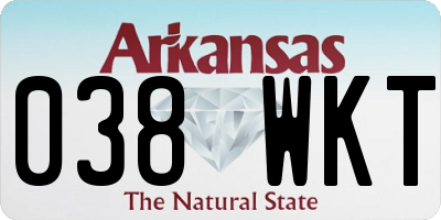AR license plate 038WKT