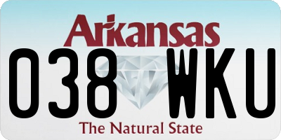 AR license plate 038WKU