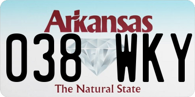 AR license plate 038WKY