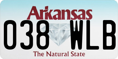 AR license plate 038WLB