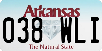 AR license plate 038WLI