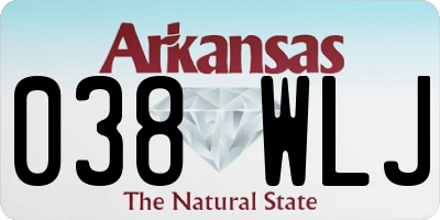 AR license plate 038WLJ