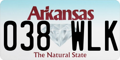 AR license plate 038WLK