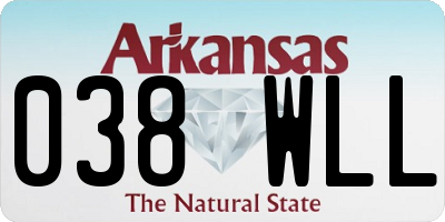 AR license plate 038WLL