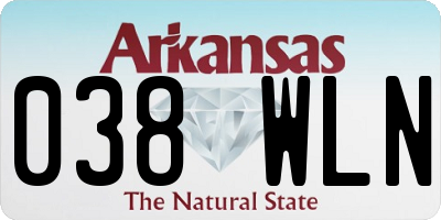 AR license plate 038WLN